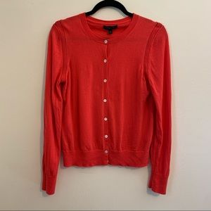 Banana Republic 100% Merino Wool Deep Coral Cardigan
